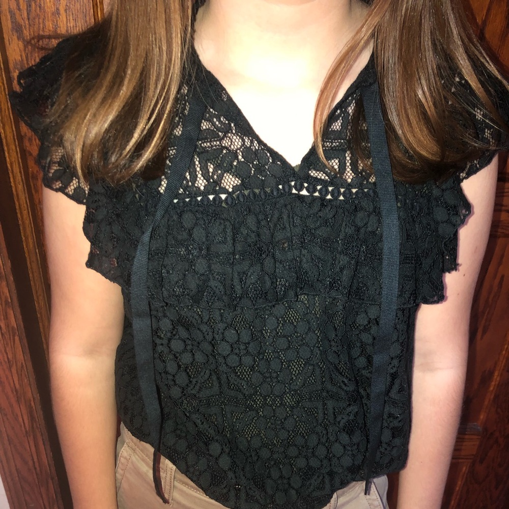 NWT Black Lace Blouse